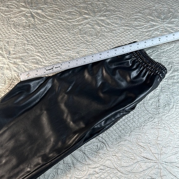 H&M Black Faux Leather Jogger Sweatpants - Picture 9 of 11